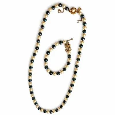 Lot 045   
Mallorca Two-Tone Pearl Necklace and Bracelet Set