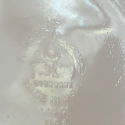 Vintage Anchor Hocking Fire King Iridescent Glass Peach Lustre Casserole Gold