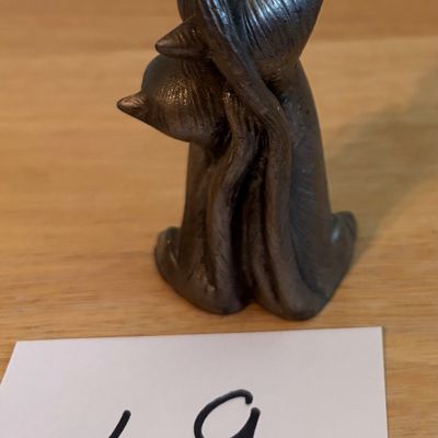 Pewter Singing Cats 3" Figurine Mid Century Modern