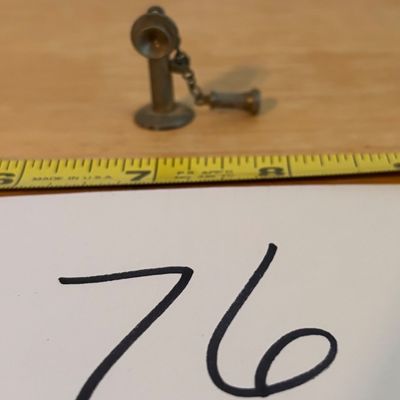 Miniature Doll House Size Gold Tone Candlestick Phone Collectible Figurine