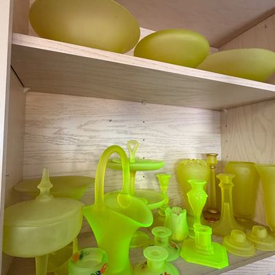 dishes shown glowing