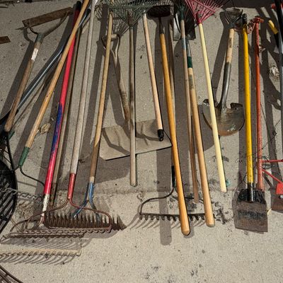 Sale Photo Thumbnail #11: 2-Yard Tools Plus Extras

Post Hole Tool, Rakes, Shovels, Scrapers, Fence  Posts, (Added on)  Pick Axe, etc
HIGH BID TAKES ALL.