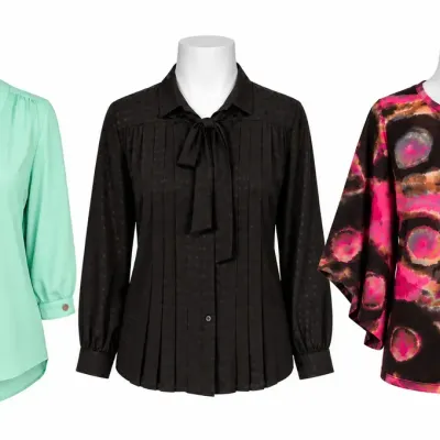 3 Women’s Tops Lot – Vince Camuto XL & Carole Little L – Blouses & Abstract Print