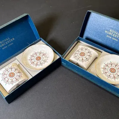 2 Royal Worcester Fine Bone China Cup & Saucer Sets in Original Boxes