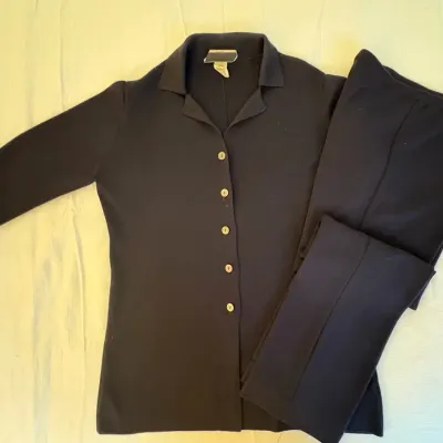 The Works Saks Fifth Avenue Italian Merino Wool 2-Piece Suit – Black