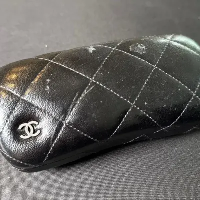 Chanel Black Quilted Eyeglasses / Sunglasses Case – Made in Italy