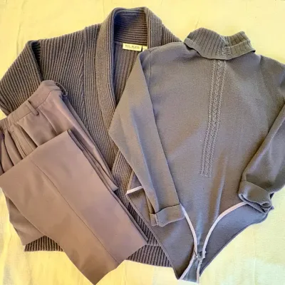 Bill Blass Sportswear 3-Piece Outfit – Sweater, Cardigan & Pants