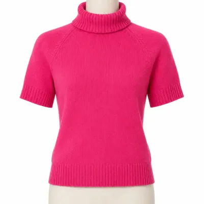 Vintage Saks Fifth Avenue Women’s XL 100% Cashmere Pink Turtleneck Sweater