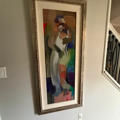 Sale Photo Thumbnail #12: Large Framed Oil Painting on Canvas by  
