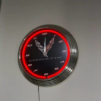 Sale Photo Thumbnail #38: Electric Neon Chevrolet Corvette Wall Clock. Works 