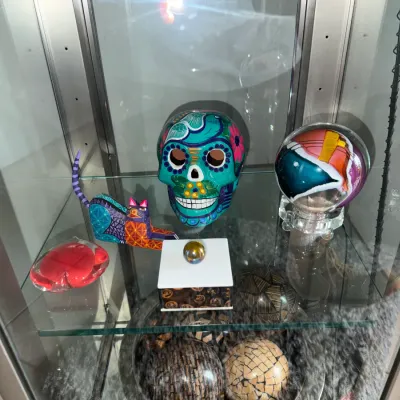 Sale Photo Thumbnail #34: Artist Made Skull, Artist Made Blowen Glass & More   