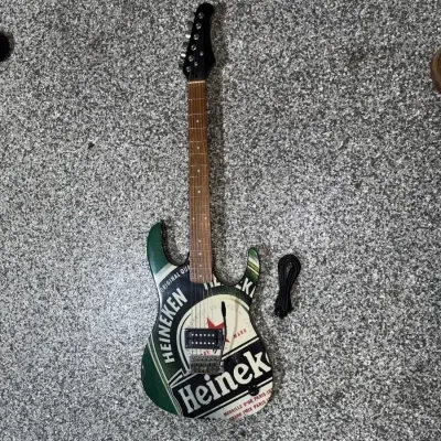 Sale Photo Thumbnail #40: Heinken Beer Advertising on Vintage Electric Guitar 