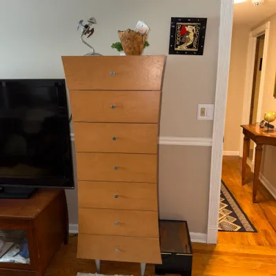 Sale Photo Thumbnail #18: All Wood Blondish Color Tall Dresser. A Drawer for Everyday of the Week Dresser. 