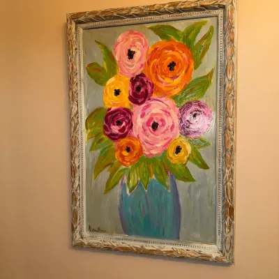 Sale Photo Thumbnail #105: Stunning Framed Floral Bouquet  