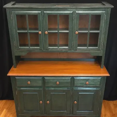 Rustic Green Wooden Buffet Cabinet