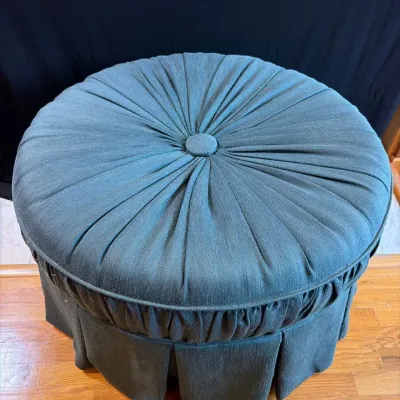 Round Blue Ottoman 