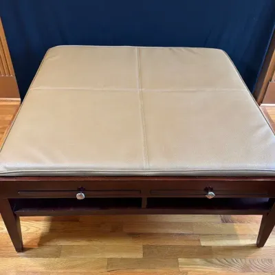 Square Leather Padded Ottoman/Coffee Table