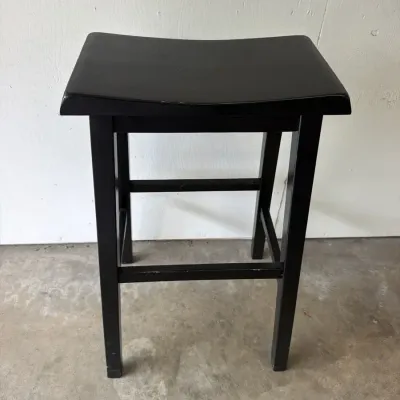 Black Wooden Barstool