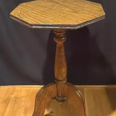 Vintage Wooden Octagonal Accent Table  