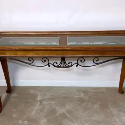 Wood And Glass Console Table