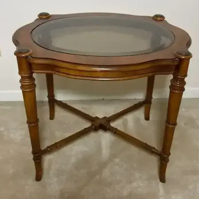 Wood And Bamboo Side Table -2