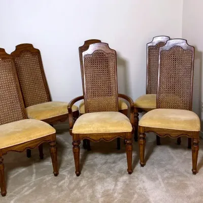 Traditional Cane Back Dining Chairs (6)