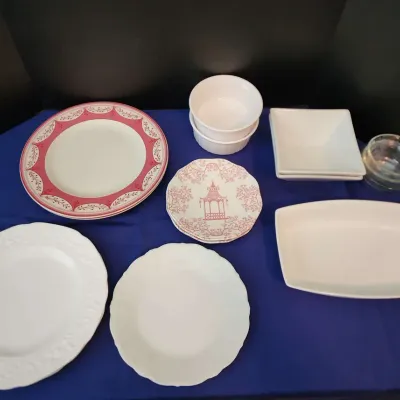 White & Red Dishes - Dinner, Salad, & Dessert Plates, Cordon Bleu White Bowls, Ramekins