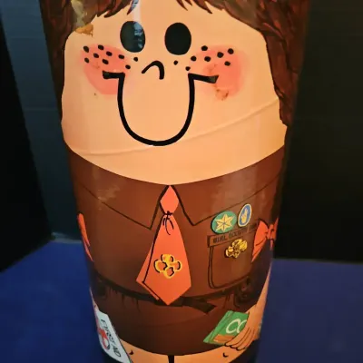 Vintage Girl Scout Brownie Trash Can