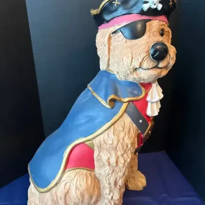 Pirate Dog - 2.5’ Tall, Lights Up, LED, Lightweight, Halloween Decor, Battery Operated