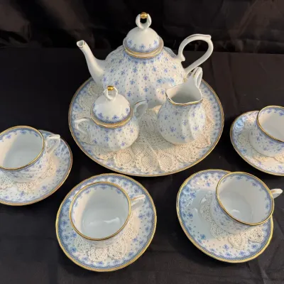 Quinta Nova Portugal Blue Fleur-de-Lis Tea Set