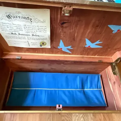Dillingham Bluebird Cedar Chest – Original Warranty Label