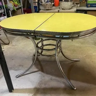 Sale Photo Thumbnail #58: Chrome Formica top Kitchen table and (4) chairs