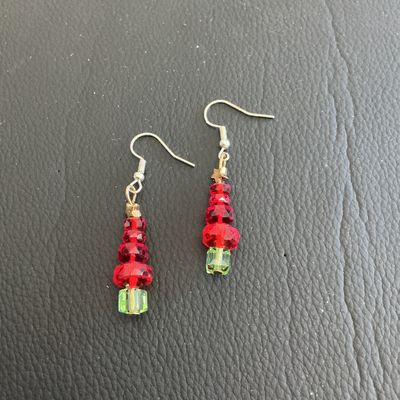 Sale Photo Thumbnail #158: Glass Christmas fashion earrings 
Please see attached pictures