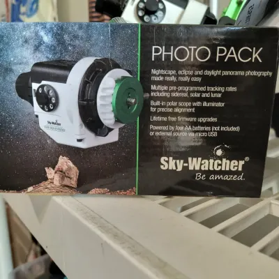 Sky-Watcher Star Adventurer Photo Pack in its original box, designed for nightscape, eclipse, and daylight panorama photography.