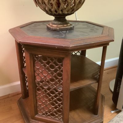 Sale Photo Thumbnail #53: $30 octagonal table 25"H 24"diameter 