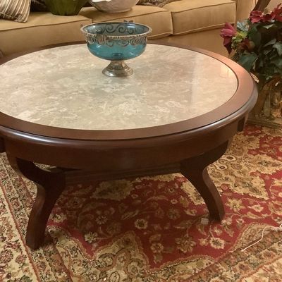 Sale Photo Thumbnail #32: $125 round coffee table 18"H 40"diameter