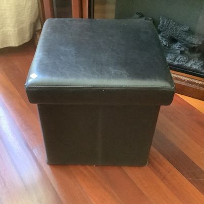 Sale Photo Thumbnail #89: $14 black storage ottoman 15"H 15" x 15" 