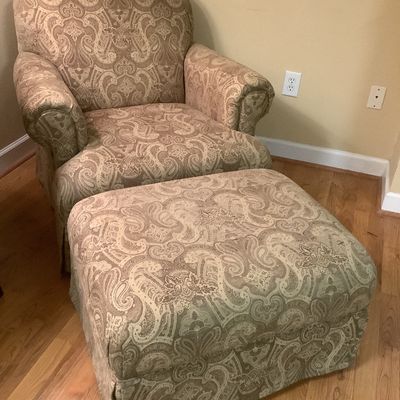 Sale Photo Thumbnail #25: $110 chair with ottoman 34"H 36"W 39"depth