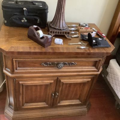 Sale Photo Thumbnail #74: $174 for 2 nightstands "Unique" brand, 1 drawer, 2 door, 26"H 27"W 16"depth 