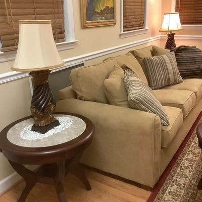 Sale Photo Thumbnail #46: $375 for ALL coffee table, round end tables, and entry table 