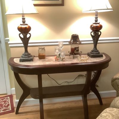 Sale Photo Thumbnail #27: $125 two tier entry table 31"H 50"W 18"depth