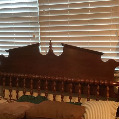 Sale Photo Thumbnail #200: $135 Queen bed frame with rails 51"headboard 45"footboard