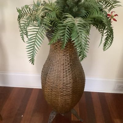 Sale Photo Thumbnail #139: $55 woven plant stand 36"H 16" diameter
