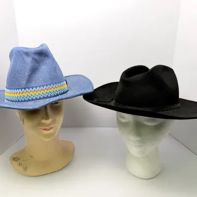 VTG Resistol “Self-Conforming” & Boot Hill Western Hats (2): Size M