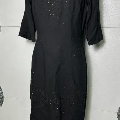 Vintage Terry-Allen Original Black Rhinestone Cocktail Dress