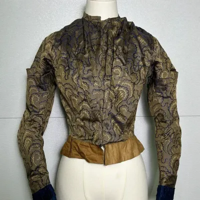 Antique 19th Century Victorian Floral Brocade Bodice 
