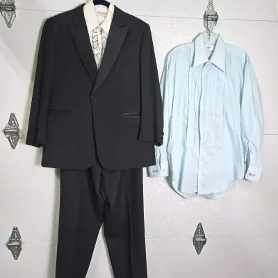VTG Lewis & Thos. Saltz Tuxedo + Palm Beach & After Six Tux-Shirts (46R, L)