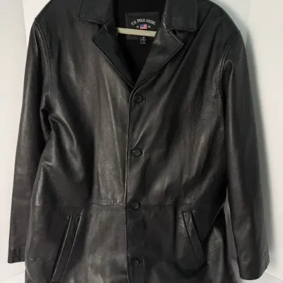 U.S. Polo Assoc. Men's Genuine Leather Jacket: Size M
