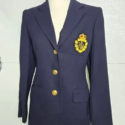 Vintage Lauren Ralph Lauren 100% Wool Crest Blazer: Size 4P