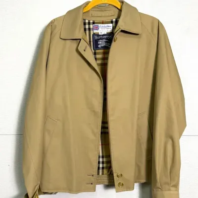 Authenticated Vintage Burberrys London Nova Check Lined Tan Harrington Jacket: Size 16 L Women’s 